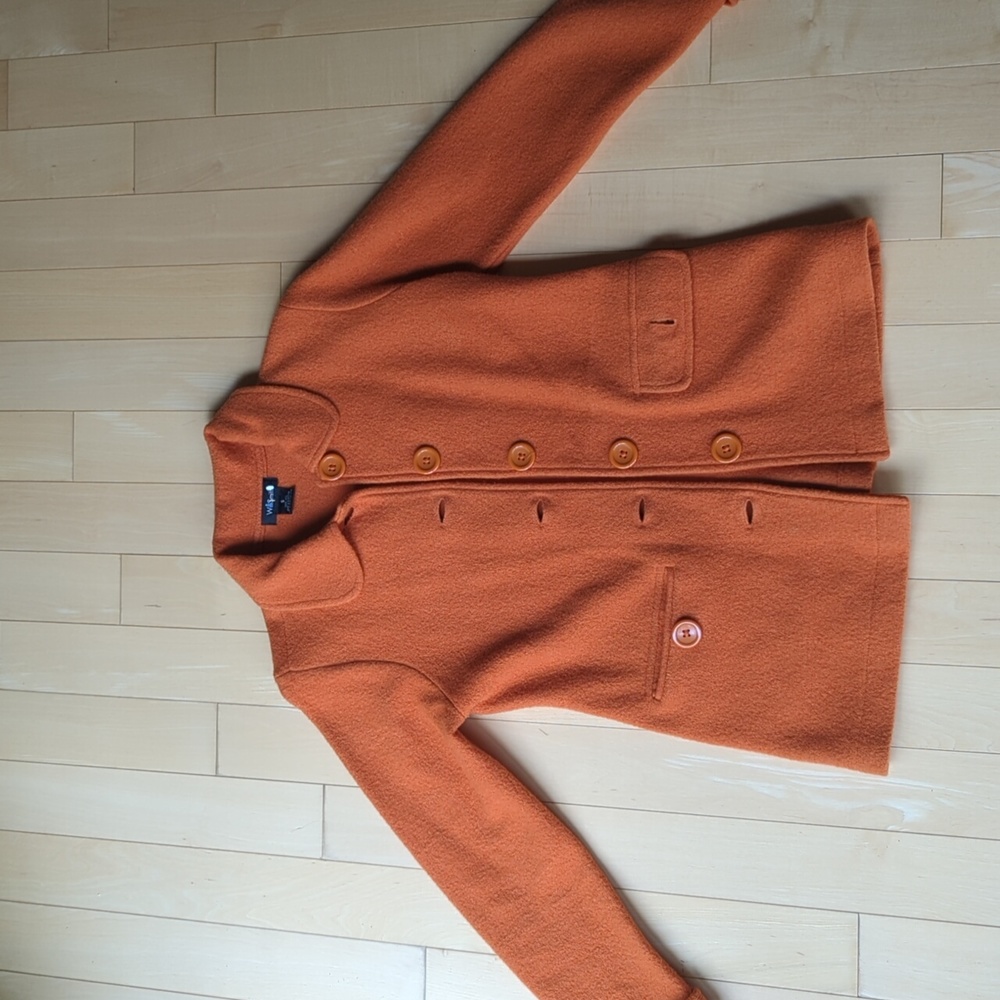 Orange wool coat